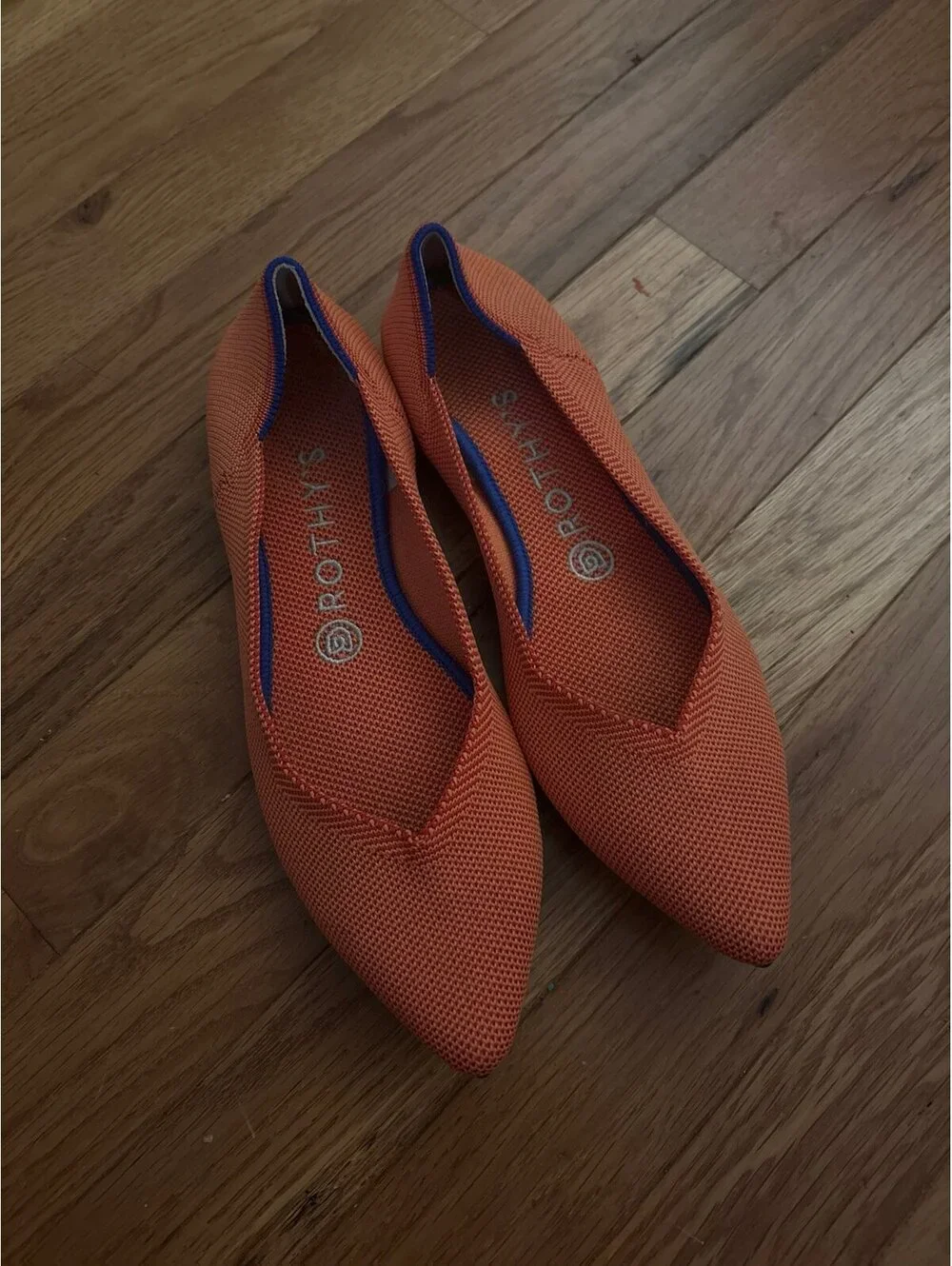 Rothy’s Retired Rare Persimmon The Point Flats Orange Shoe Size 8